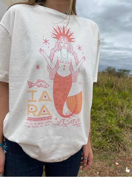 Camiseta Sereia Iara - Off-White