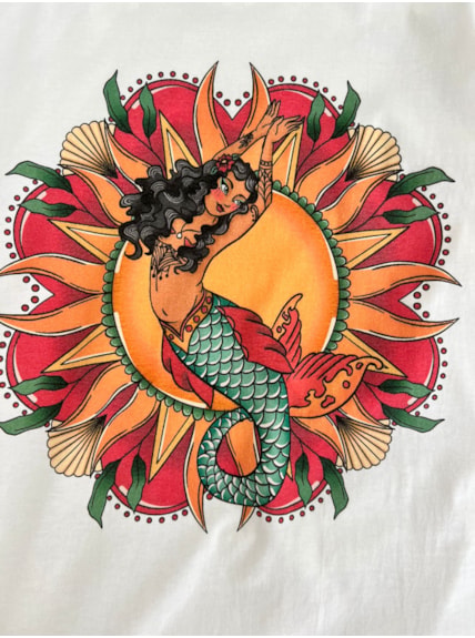 Camiseta Sereia Solar - Off-White
