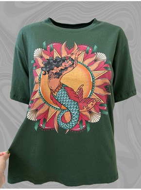 Camiseta Sereia Solar - Verde