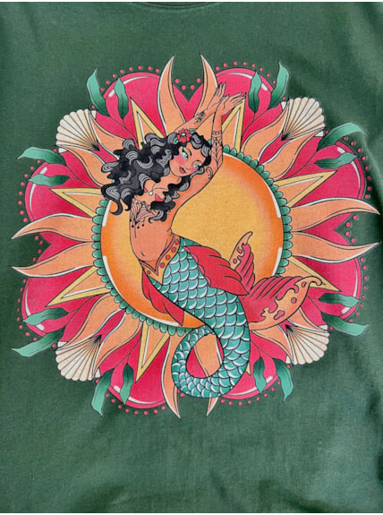 Camiseta Sereia Solar - Verde