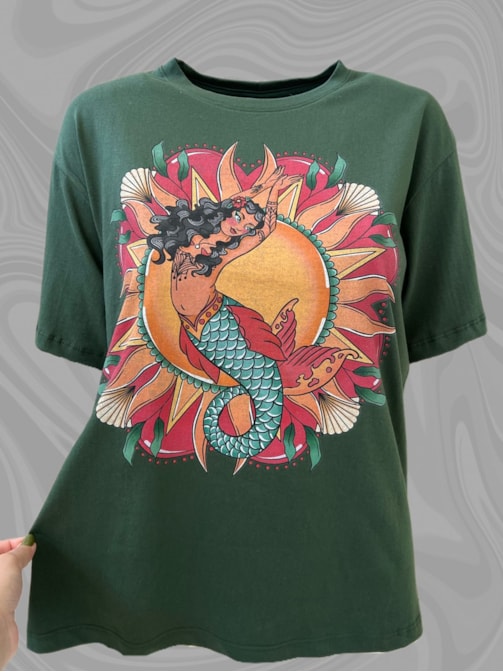 Camiseta Sereia Solar - Verde