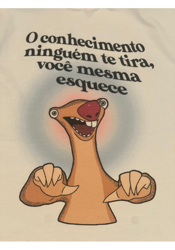 Camiseta Sid Conhecimento A Gente Esquece - Off-White