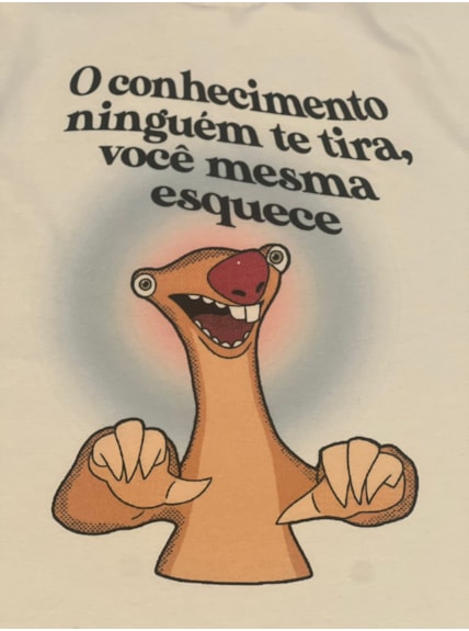 Camiseta Sid Conhecimento A Gente Esquece - Off-White