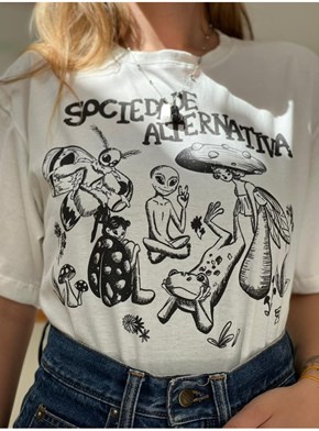 Camiseta Sociedade Alternativa Preta - Off-White