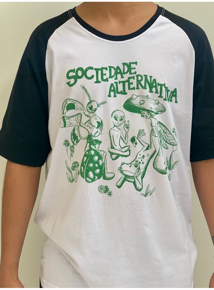 Camiseta Sociedade Alternativa - Raglan Branca — imagem 2