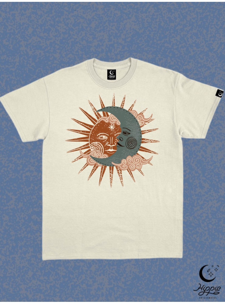 Camiseta Sol e Lua Vintage - Off-White — imagem 1