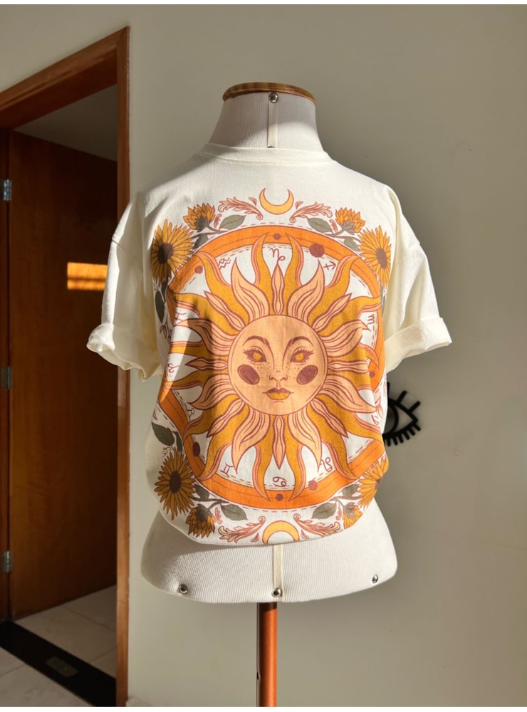 Camiseta Sol Floral - Off-White — imagem 1
