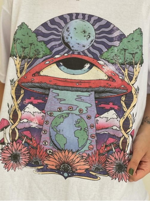 Camiseta Sonho Psicodélico - Branca
