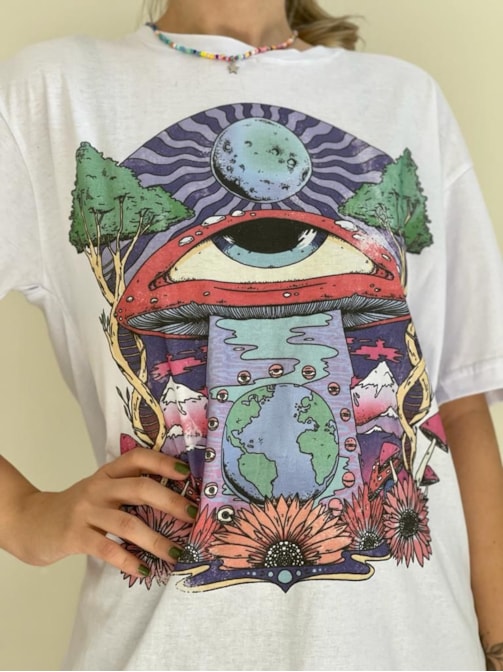 Camiseta Sonho Psicodélico - Branca