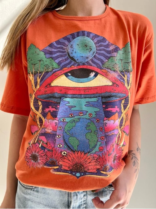Camiseta Sonho Psicodélico - Laranja