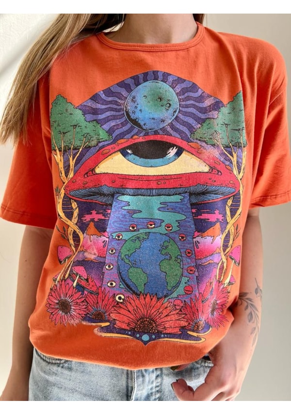 Camiseta Sonho Psicodélico - Laranja
