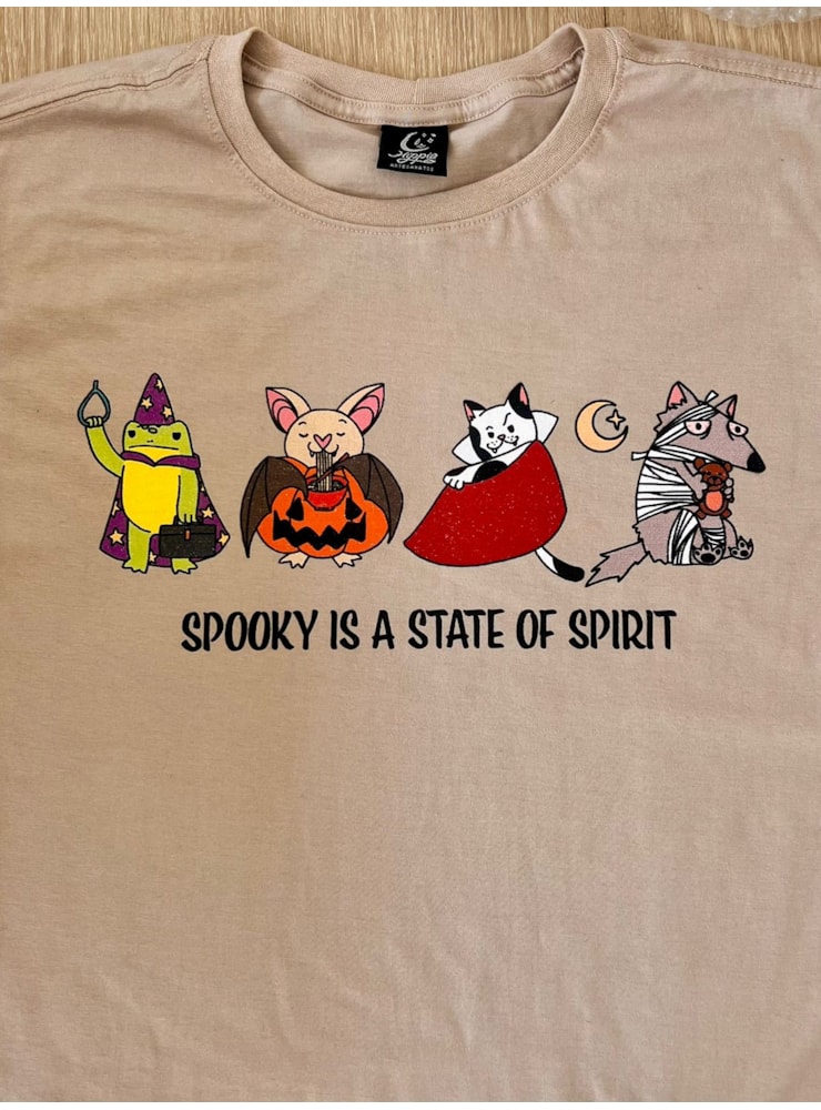 Camiseta Spooky is a state of spirit - Cáqui — imagem 2