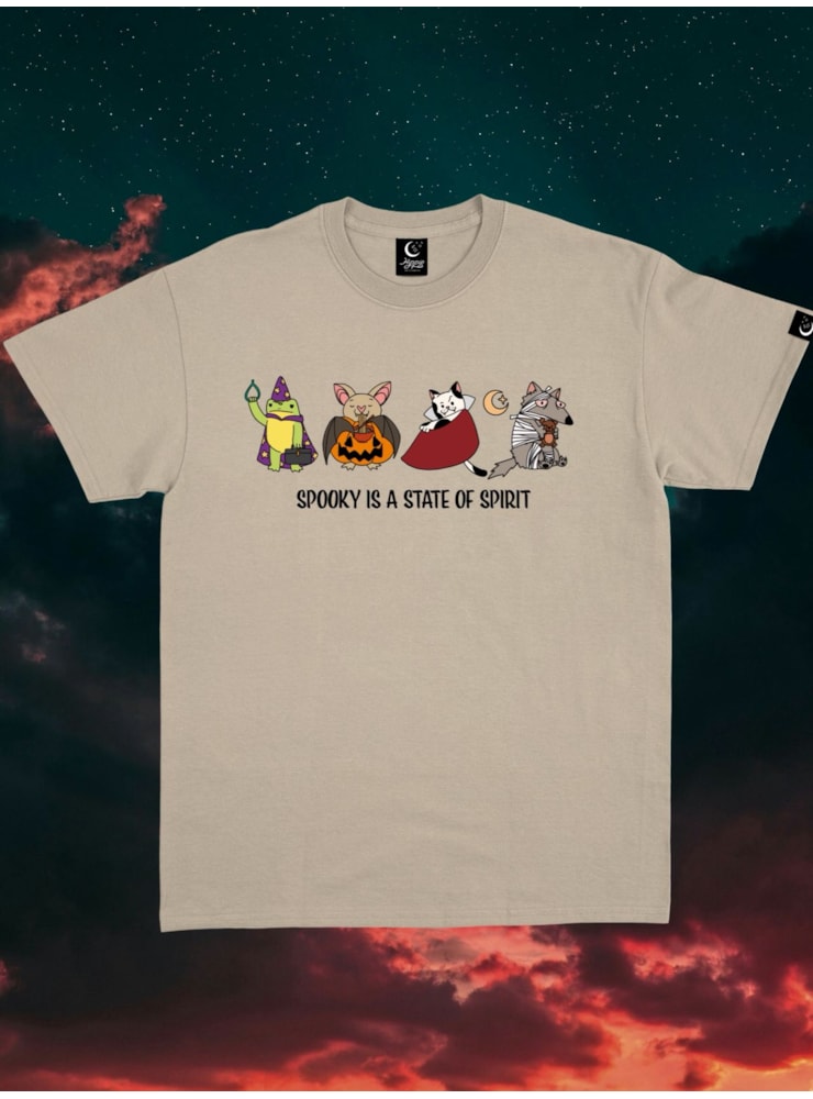 Camiseta Spooky is a state of spirit - Cáqui — imagem 1