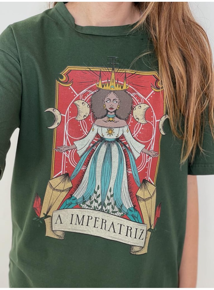 Camiseta Tarot - A Imperatriz - Verde — imagem 1