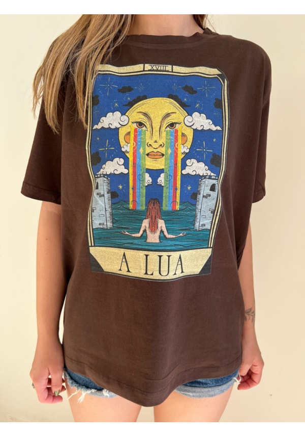 Camiseta Tarot A Lua - Marrom
