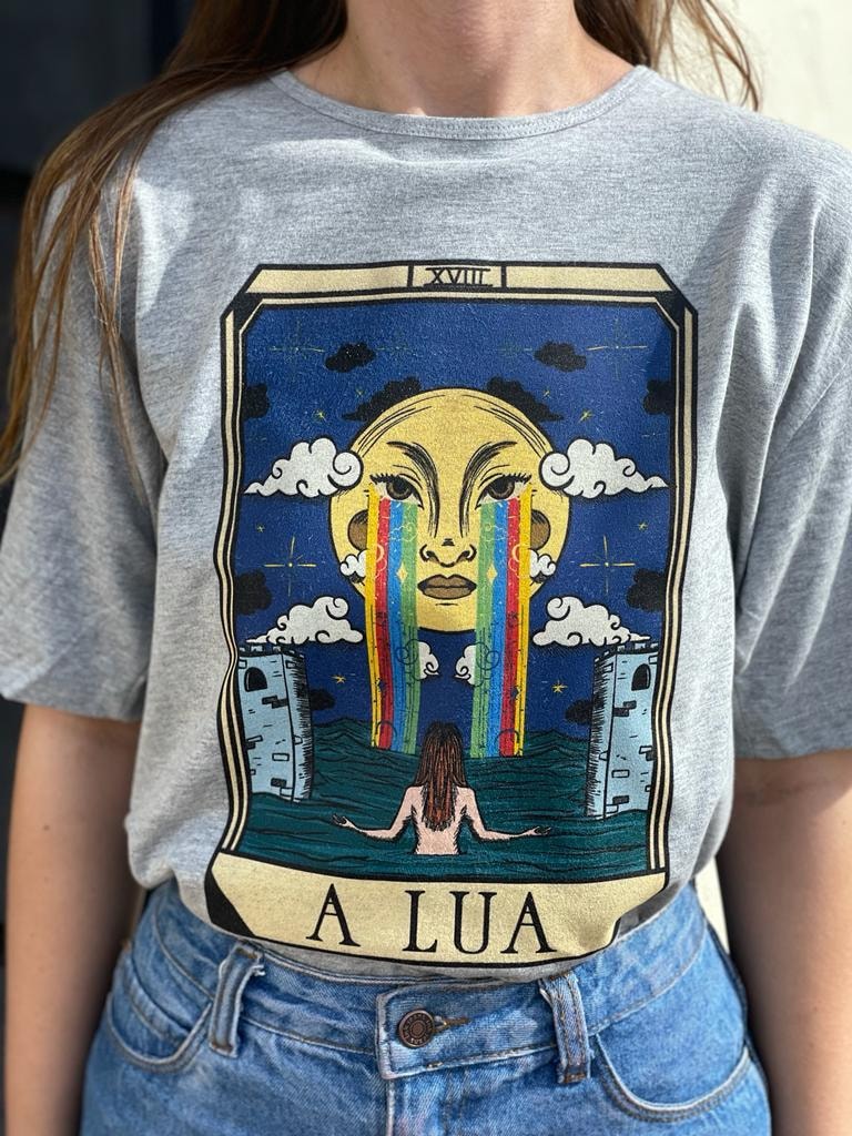 Camiseta Tarot - A Lua - Mescla — imagem 1