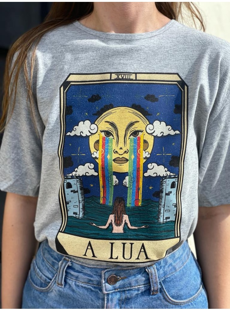 Camiseta Tarot - A Lua - Mescla — imagem 1