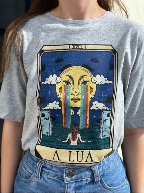 Camiseta Tarot - A Lua - Mescla
