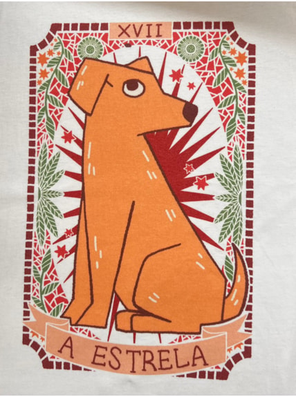 Camiseta Tarot caramelo estrela - Off-White