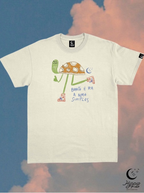 Camiseta Tartaruga Alma Simples - Off-White
