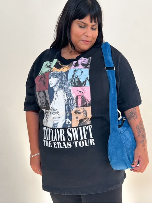 Camiseta Taylor Swift - The Eras Tour Colorido - Preta