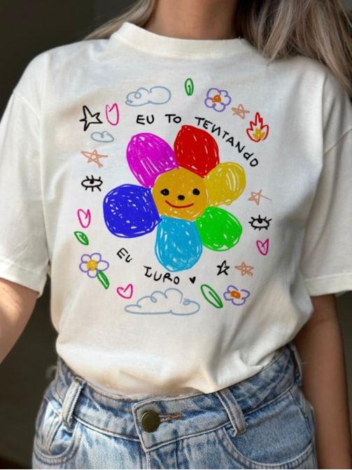 Camiseta Tentando - Off-White