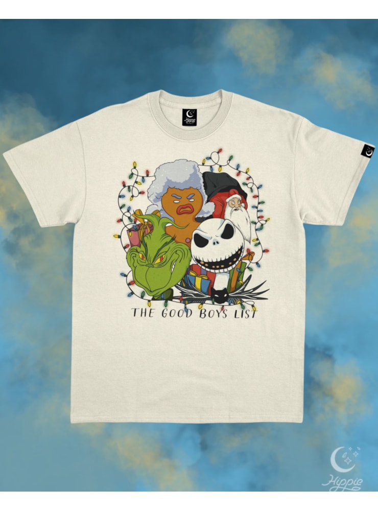 Camiseta The Good Boys List - Natal - Off-White — imagem 1