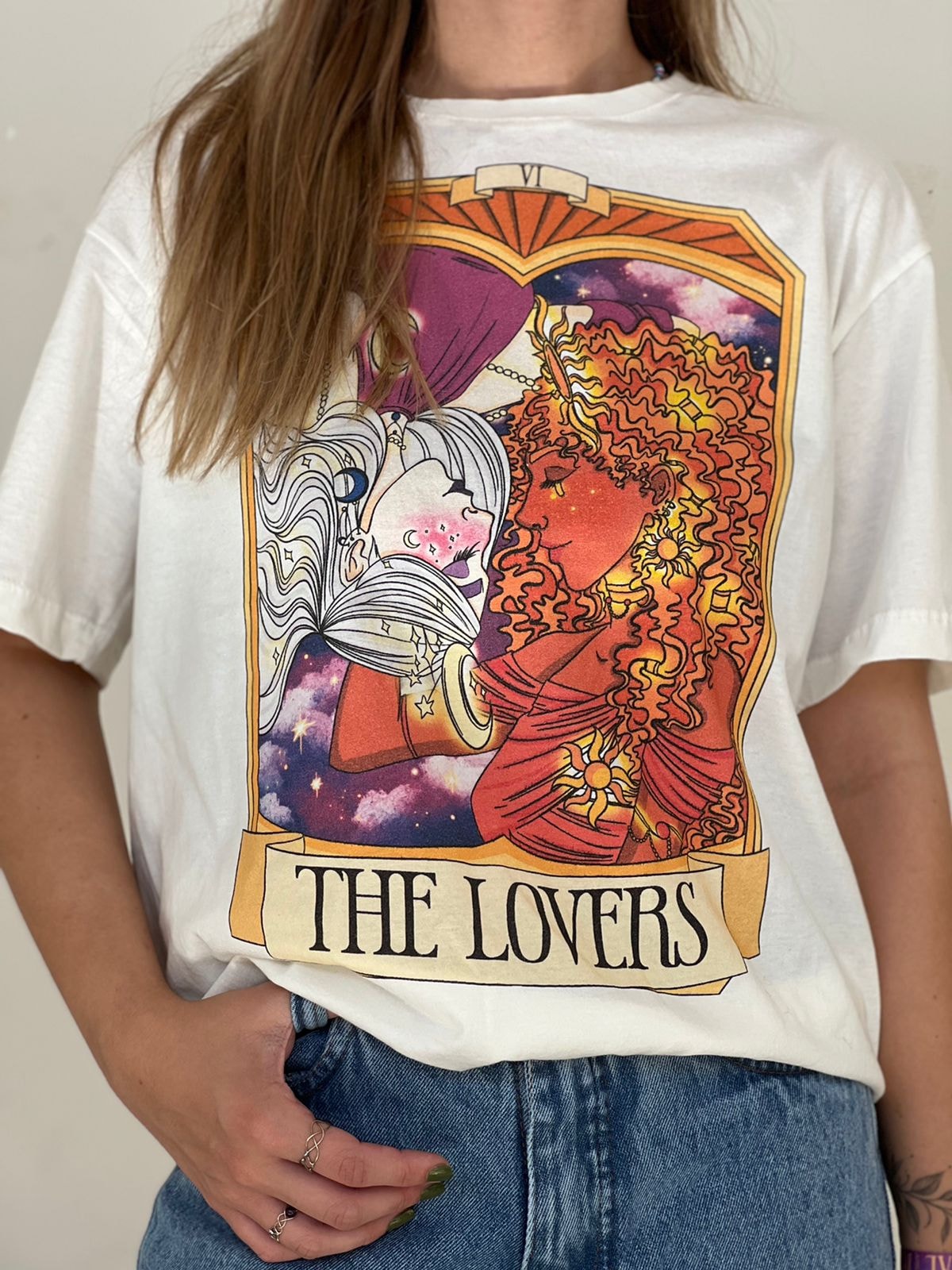 Camiseta The Lovers, Sol e Lua - Off-White