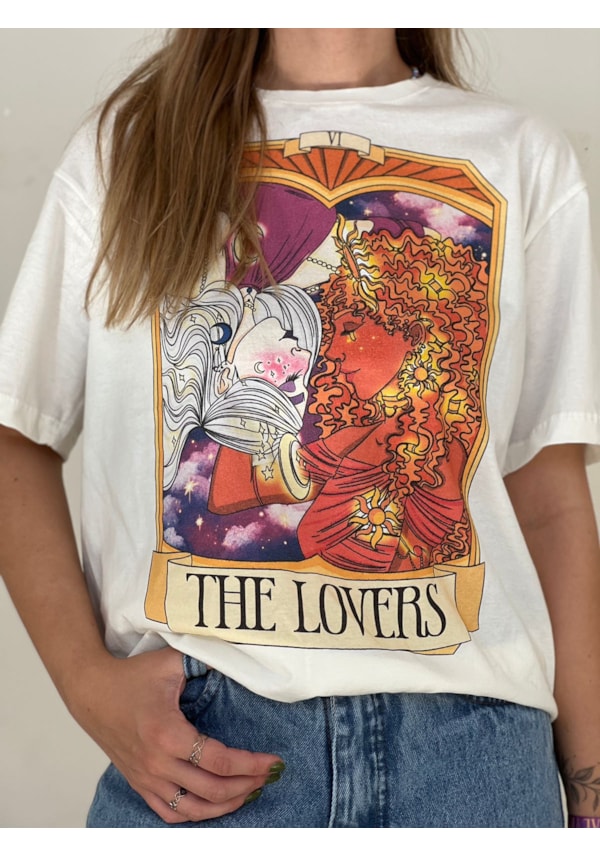 Camiseta The Lovers, Sol e Lua - Off-White
