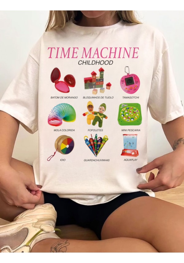 Camiseta Time Machine - Off-White