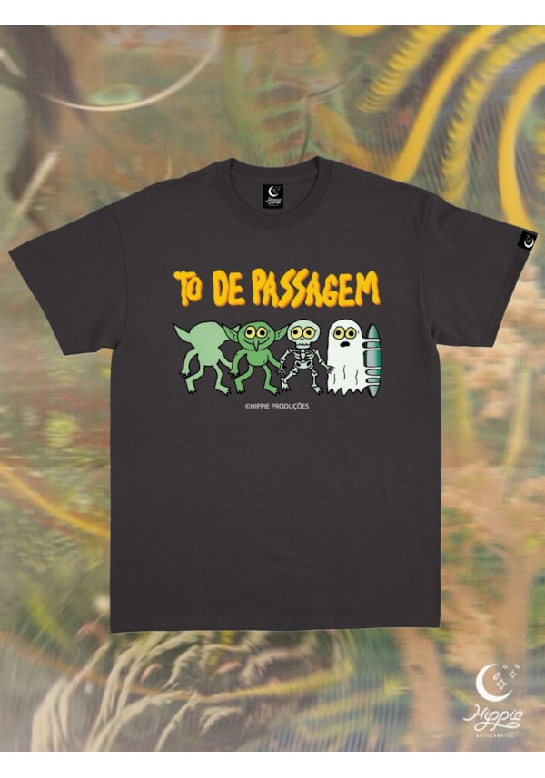 Camiseta - To de passagem - Preta