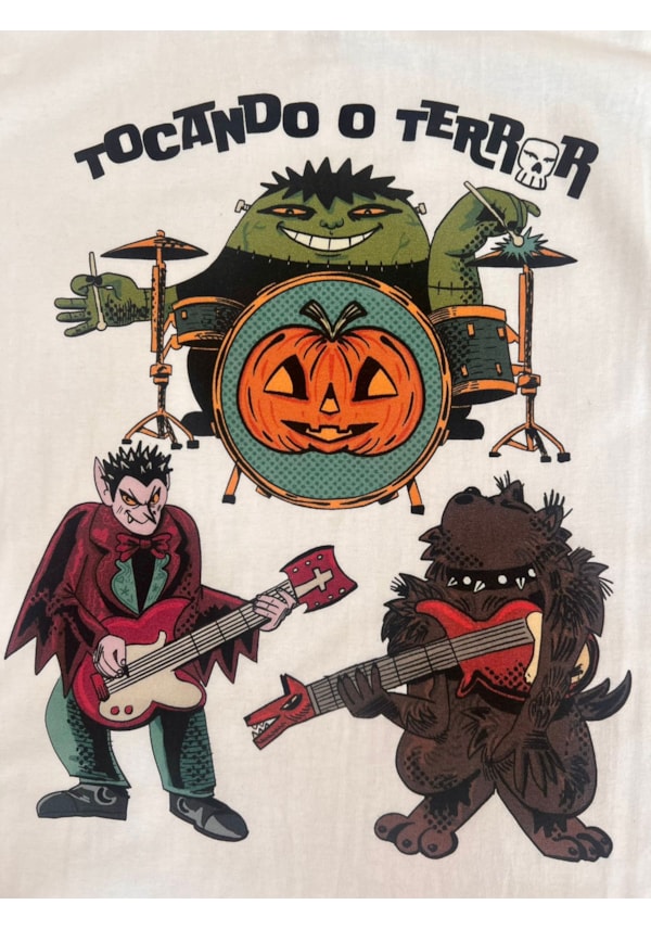 Camiseta Tocando o Terror - Off-White