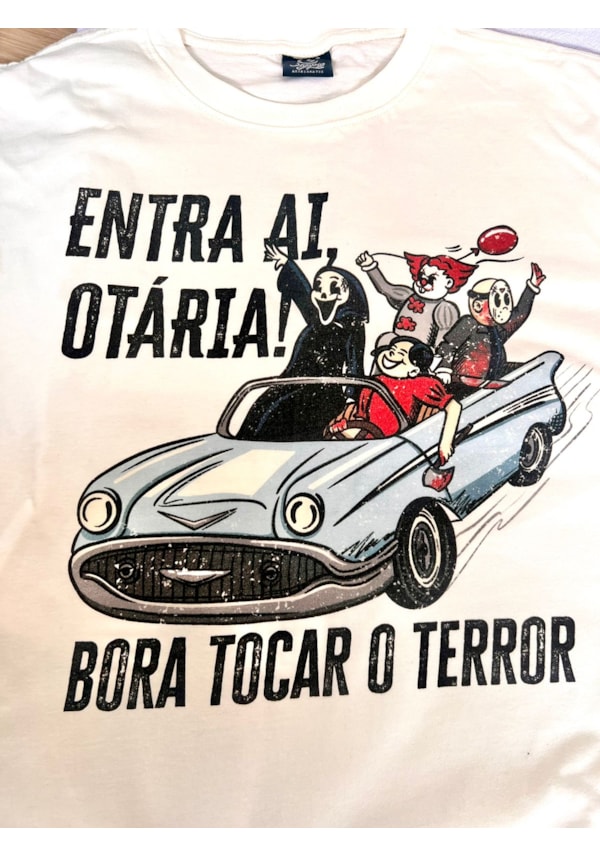 Camiseta Tocar o Terror - Off-White