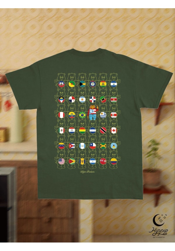 Camiseta Todos quieren ser latinos - Verde - Frente e Verso