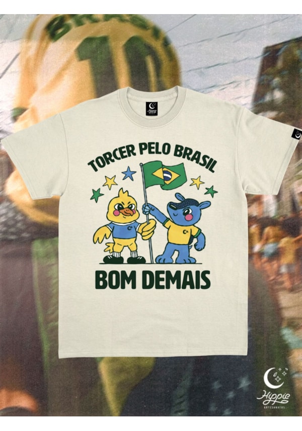 Camiseta Torcer Pelo Brasil - Off-White