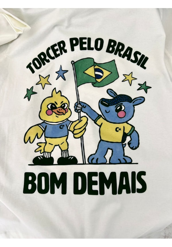 Camiseta Torcer Pelo Brasil - Off-White