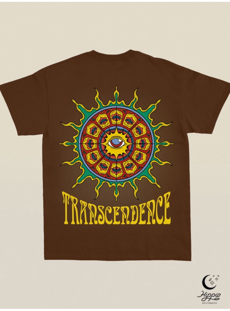Camiseta Transcendence - Marrom - Frente e Verso — imagem 1