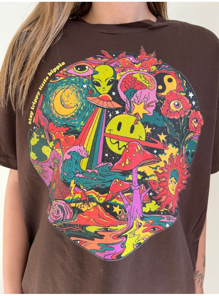Camiseta Trip Hippie - Marrom — imagem 2