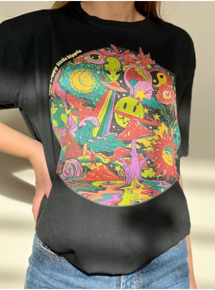 Camiseta Trip Hippie - Preta