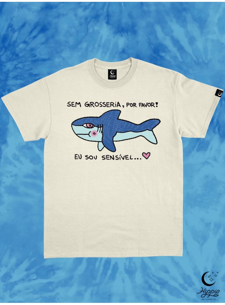 Camiseta Tubarão Sensível - Off-White — imagem 1