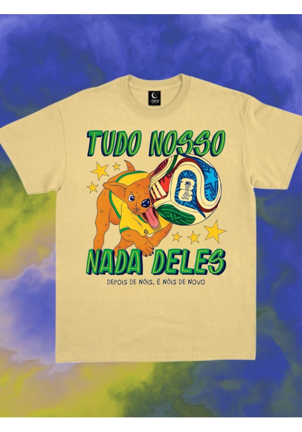 Camiseta Tudo Nosso Copa - Amarela Clara