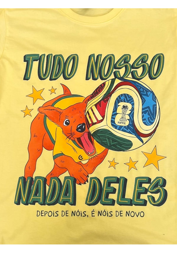 Camiseta Tudo Nosso Copa - Amarela Clara