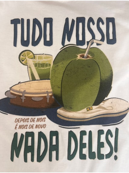 Camiseta Tudo Nosso - Off-White