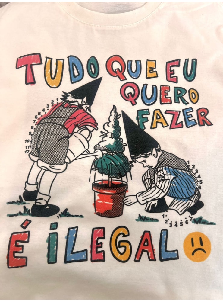 Camiseta Tudo que eu quero fazer é Ilegal - Off-White — imagem 2