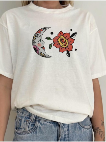 Camiseta Tutto Torna Mariposa - Off-White - Frente e Verso