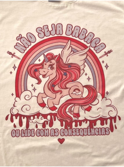 Camiseta Unicórnio não seja babaca - Off-White