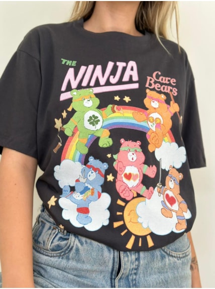 Camiseta Ursinhos Ninja - Chumbo