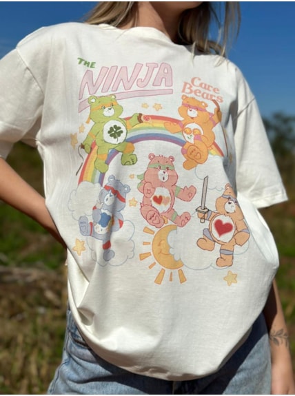 Camiseta Ursinhos Ninja - Off-White