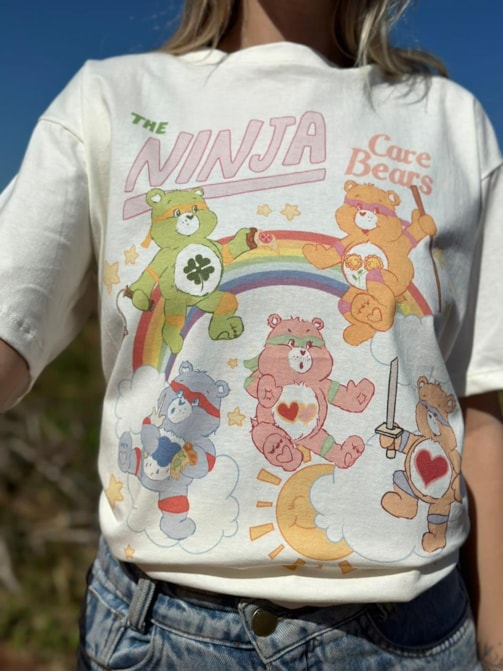Camiseta Ursinhos Ninja - Off-White