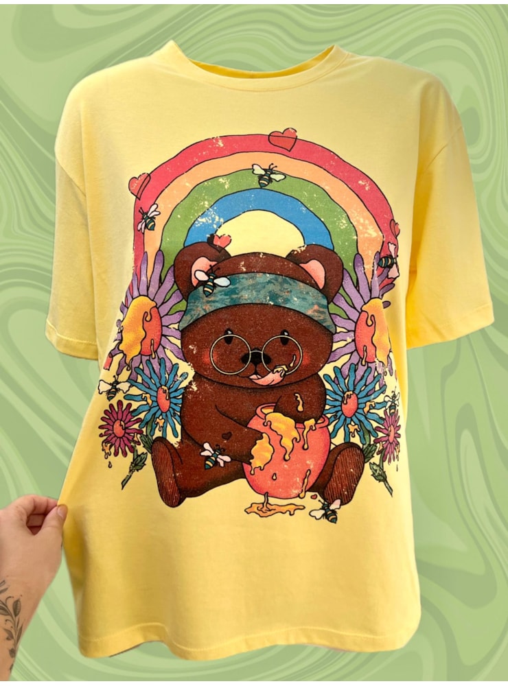 Camiseta Urso - Amarela Clara — imagem 1
